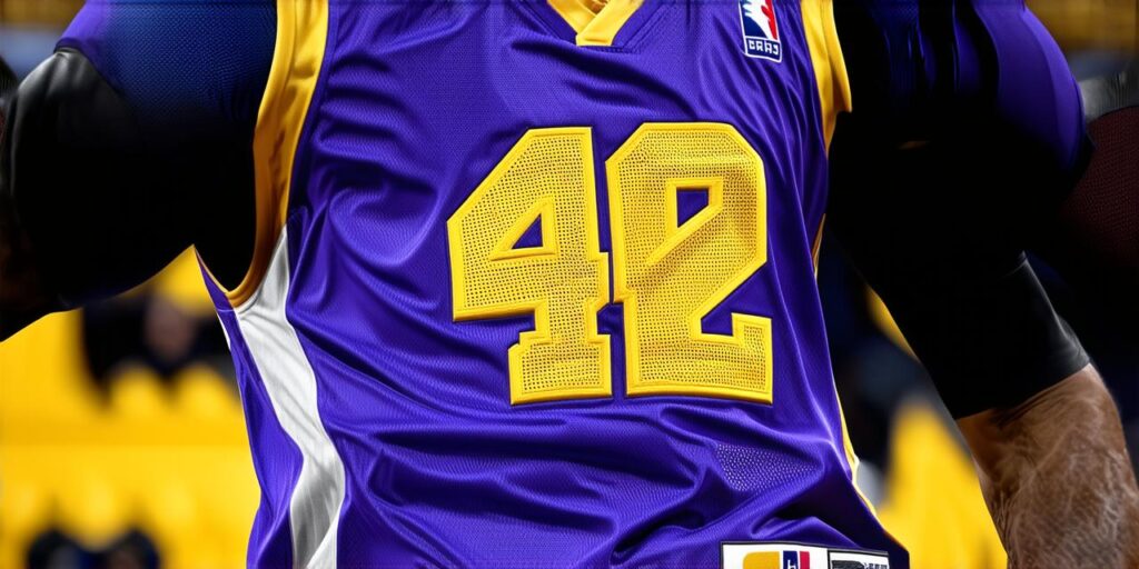 Who wears jersey number 42 for the Lakers?